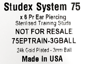 STERILE Ear Training Studs - 24K Gold Plated 3mm Ball