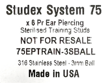 Load image into Gallery viewer, STERILE Ear Training Studs - Stainless Steel 3mm Ball