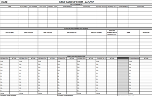 Cash up Form - Updated