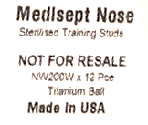 NW200W - NOSE TRAINING STUDS - STERILISED Titanium Ball