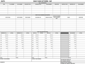 Cash up Form - Updated