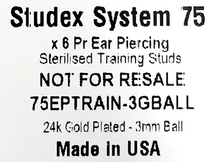 Load image into Gallery viewer, EAR TRAINING STUDS - STERILISED Ear Gold  STTS003
