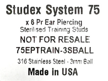 Load image into Gallery viewer, EAR TRAINING STUDS - STERILISED Ear Silver STTS004