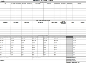 Cash up Form - Updated