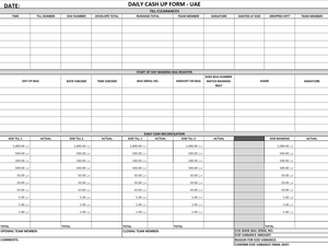 Cash up Form - Updated