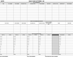 Cash up Form - Updated