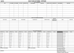 Cash up Form - Updated