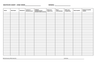 Refund Exchange Register