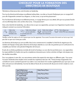 Store Manager New Starter Checklist - Trainee