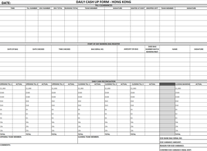 Cash up Form - Updated